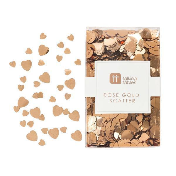 Talking Tables Bordskonfetti Hjärta Roseguld Metallic